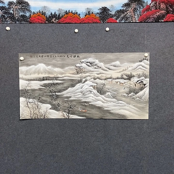 国画四尺雪景一副