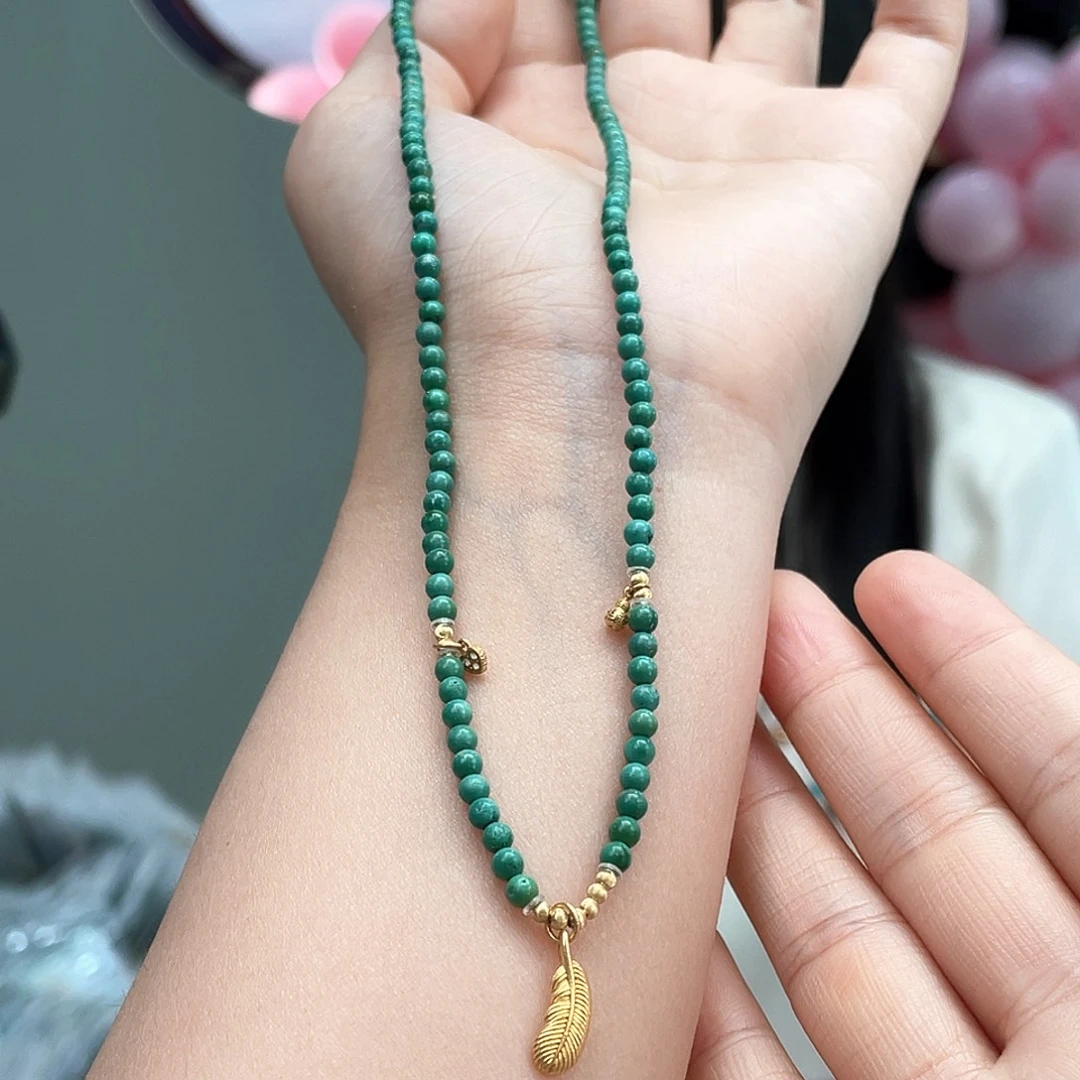 绿松石18K金镶嵌颈饰