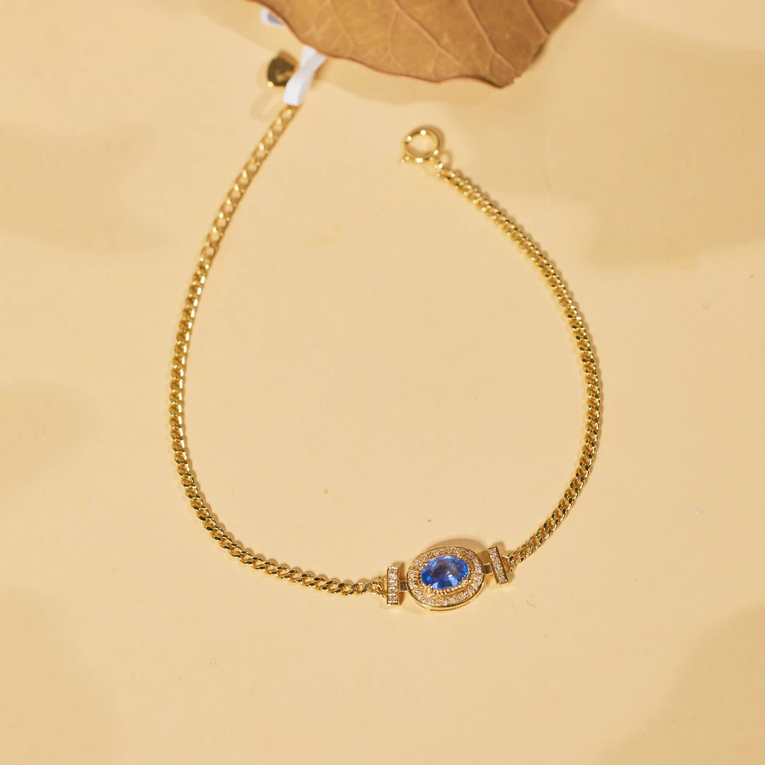 玉峰珠宝【安娜】蓝宝石手链18K金【U4114】多样性发一