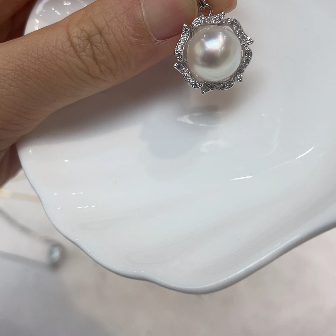 海水珍珠吊坠(不含链)银S925镶嵌
