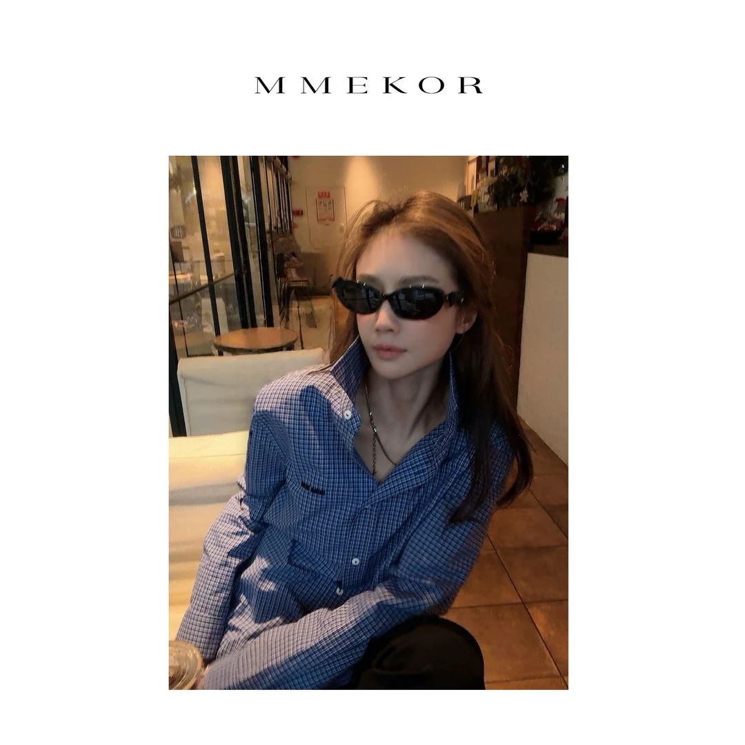 MMEKOR“蓝格衬衣”衬衫 2025新款春款智性通勤时髦长袖 31305
