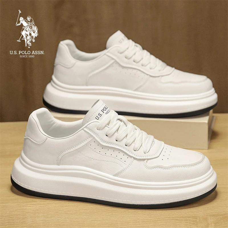 U.S.POLO ASSN.男鞋2025新款秋季透气百搭小白鞋男士休闲运动板鞋