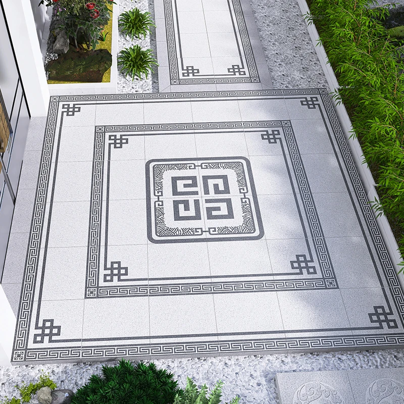 入户门拼花石英砖室外走廊地铺石生态砖庭院花园仿石拼花瓷砖户外