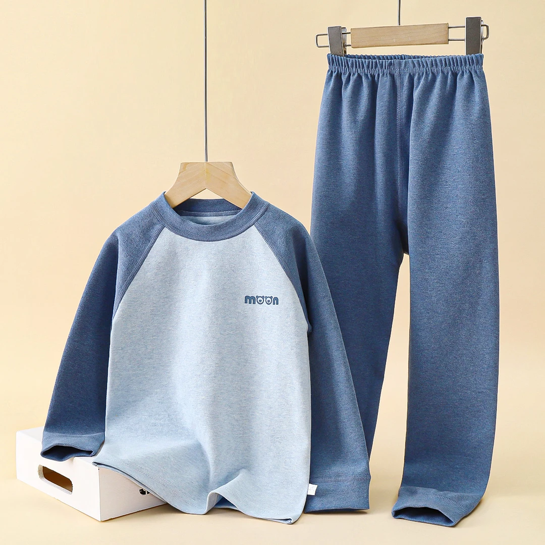 小方迪舒绒儿童保暖内衣套装加厚秋衣秋裤家居服男女童秋冬青少年