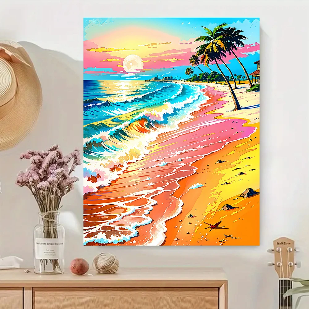 DIY数字油画海边风景休闲60CM*75CM