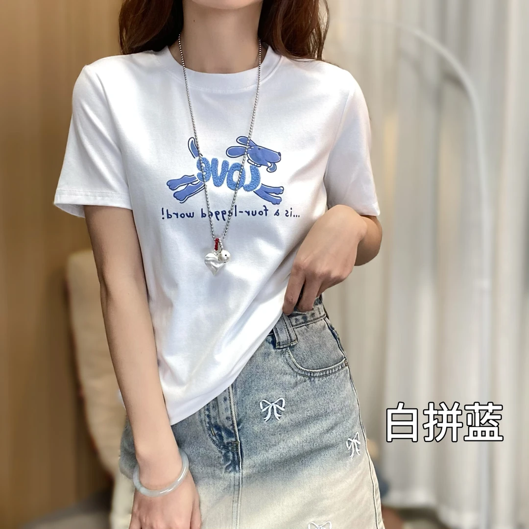 2025夏季新款宽松体恤上衣0352