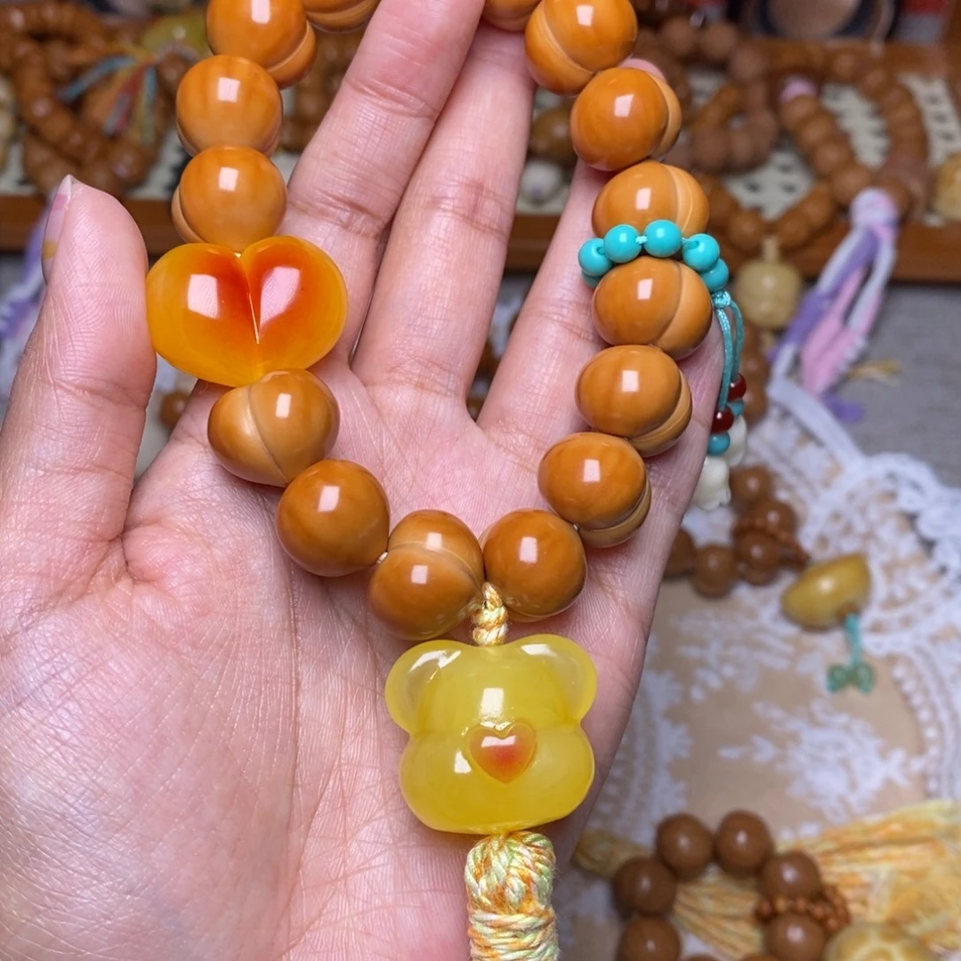 吊坠猴头核桃16玻璃底手持➕铃兰花搭配款