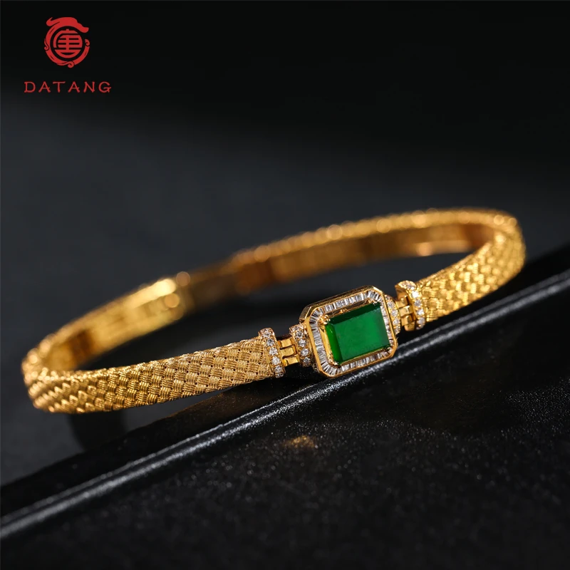 翡翠18K金手镯S34096