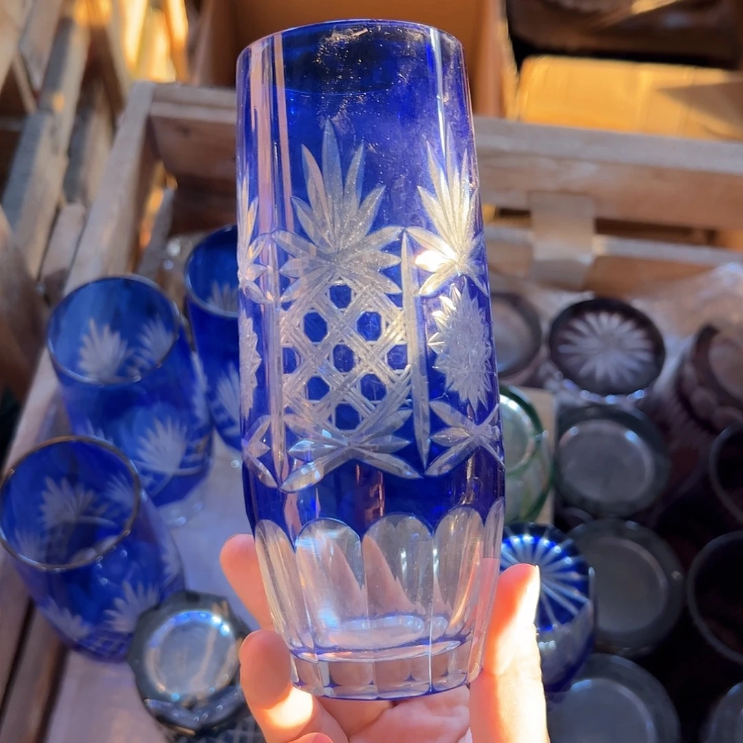 水晶玻璃高脚款微瑕一个