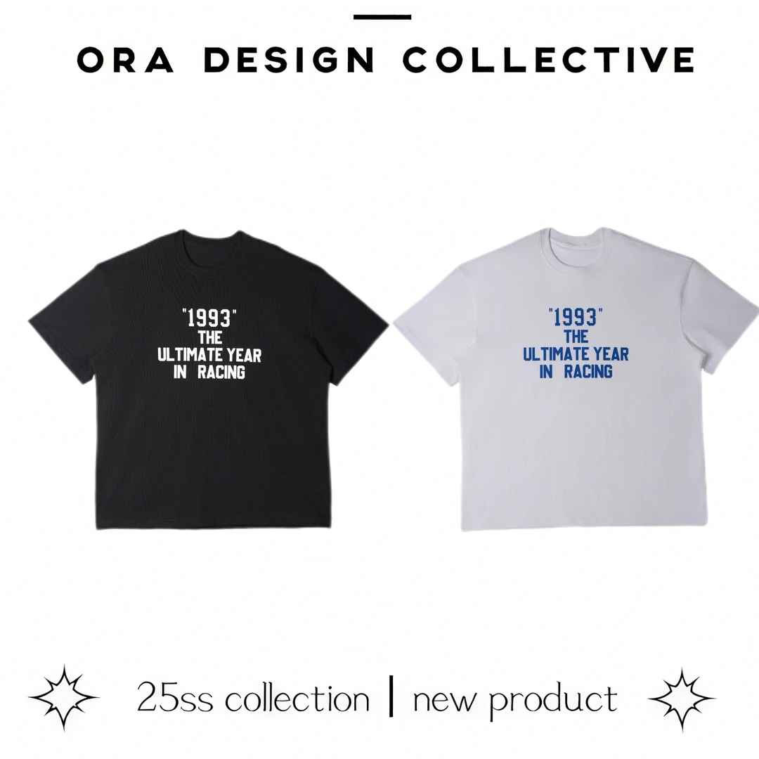 2025新款夏季字母纯棉复古短袖Ora宽松ol圆领T恤印花休闲上衣