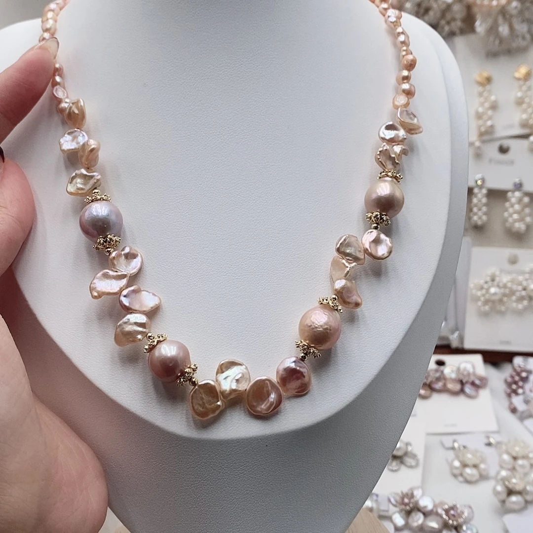 淡水珍珠耳饰银S925镶嵌