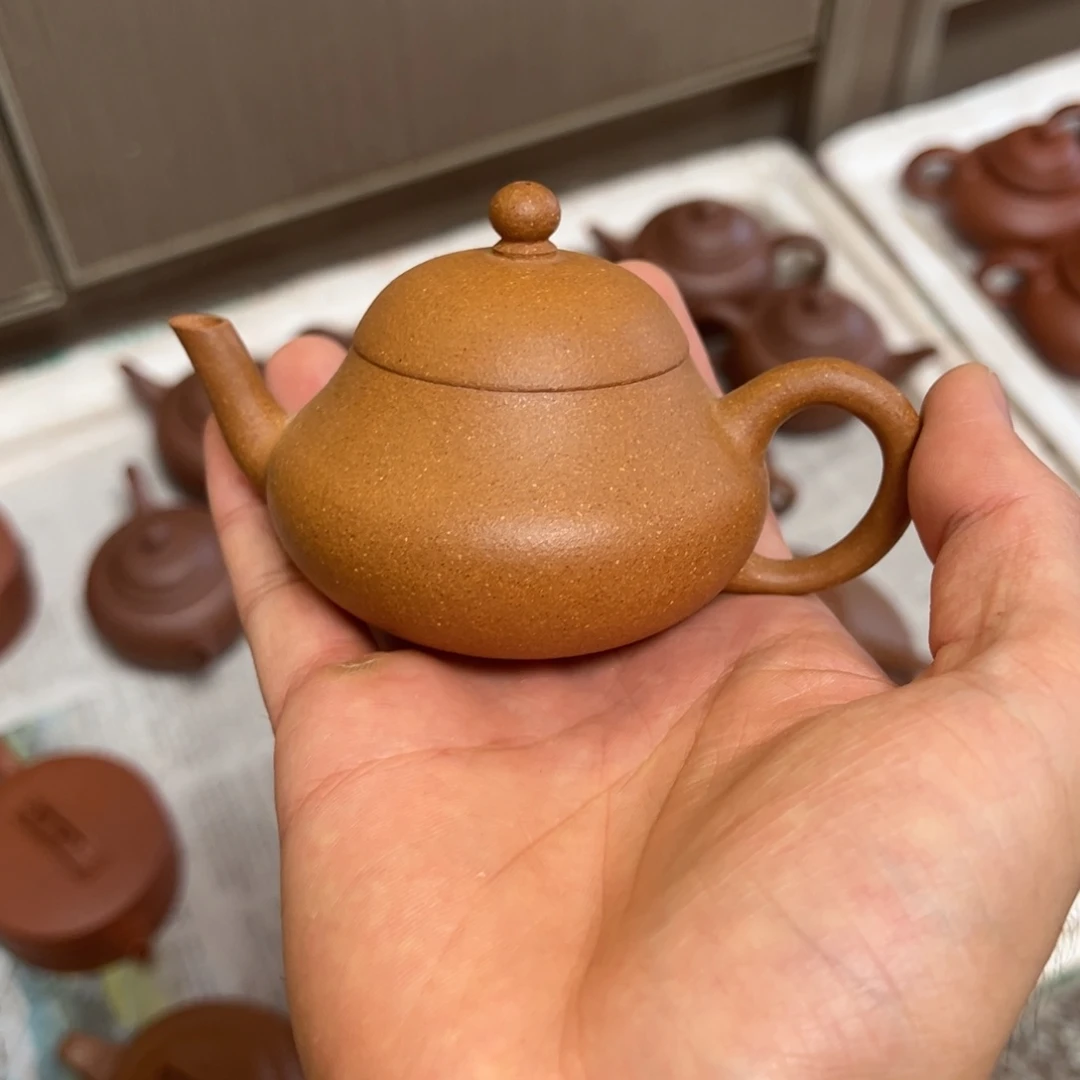 茶壶紫砂微瑕金降坡梨形