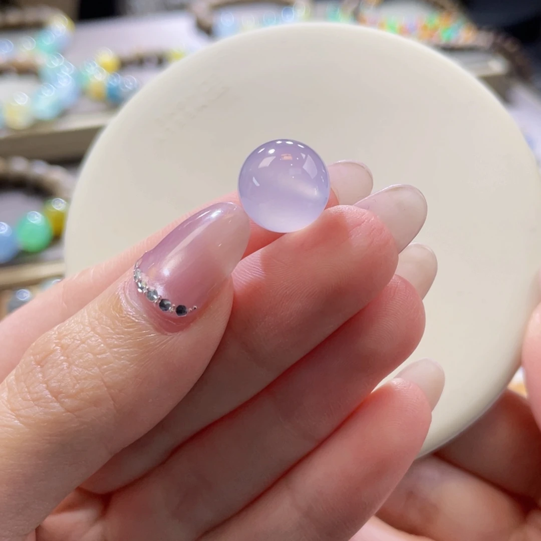 翡翠未镶嵌手链卡12.4樱花粉