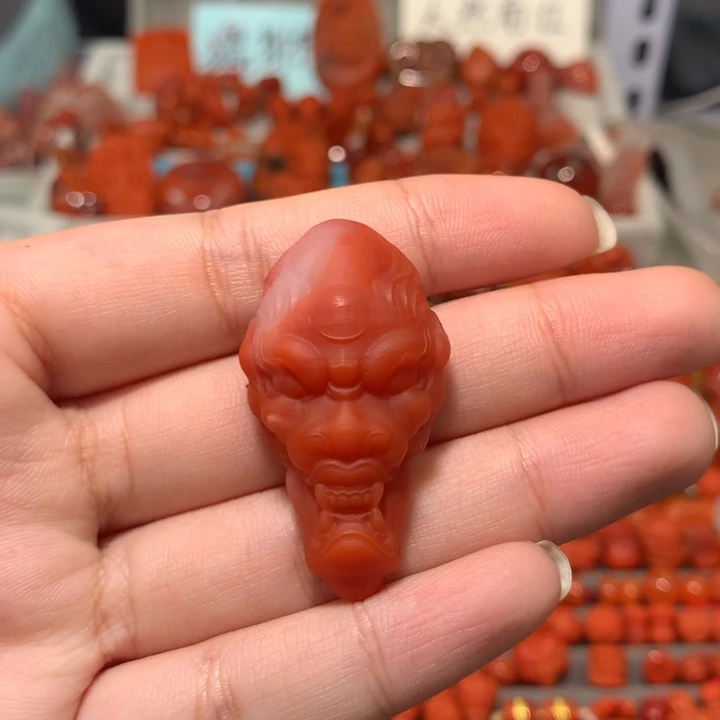 【闪购商品】未镶嵌兽面南红玛瑙