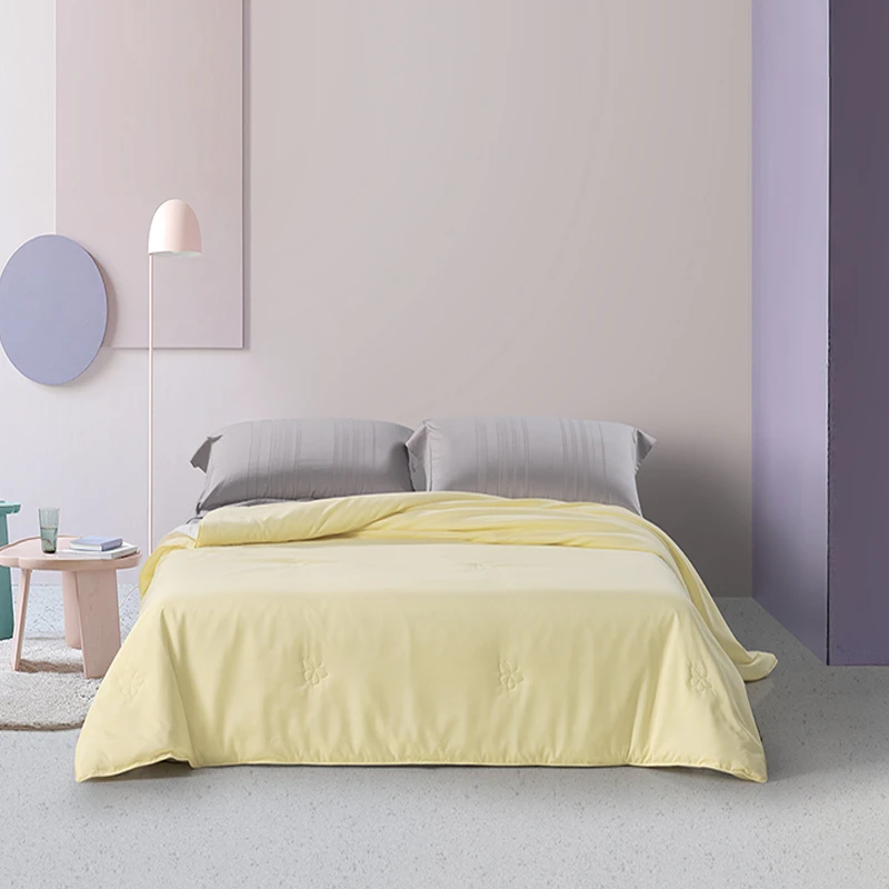 水星家纺100%蚕丝夏被可水洗A类床品亲肤空调被蝶舞纷飞