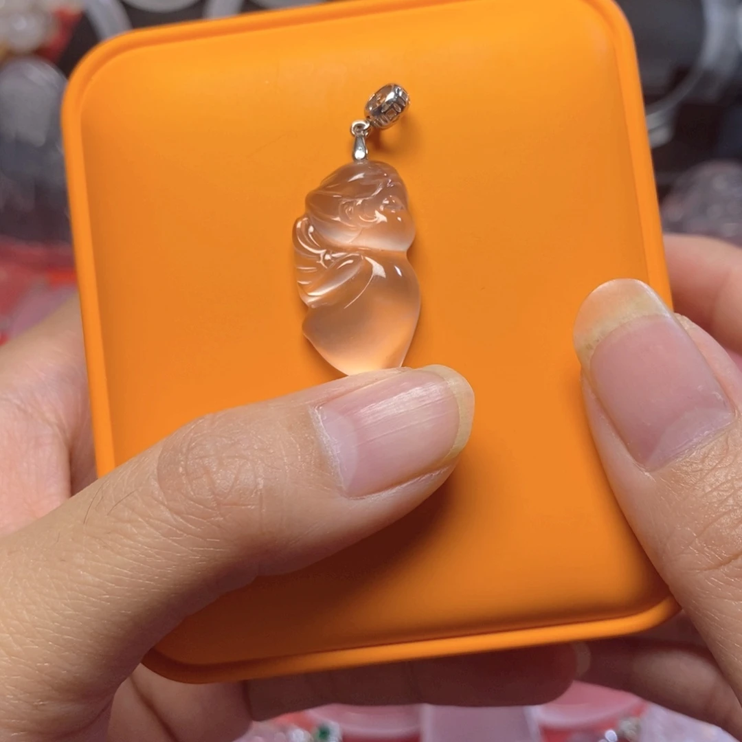 石英质玉银S925镶嵌吊坠(不含链)俄料