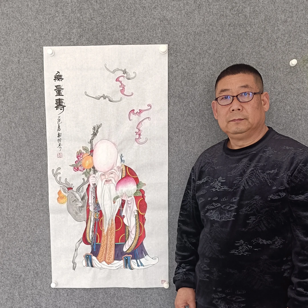 国画人物作品中堂寿星等不同题材多种尺寸可选