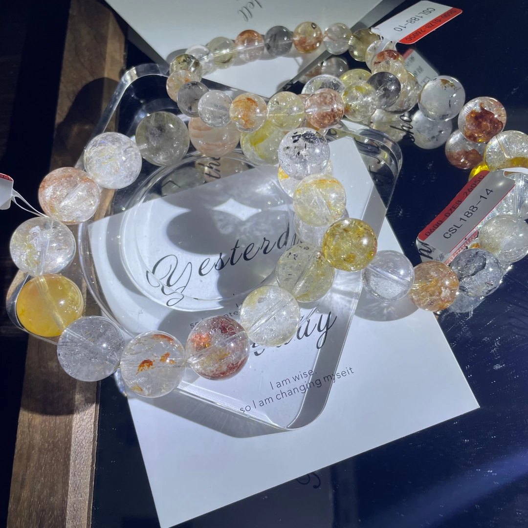 合成水晶顶货彩闪灵水晶手链(多样性发其一)CSL188