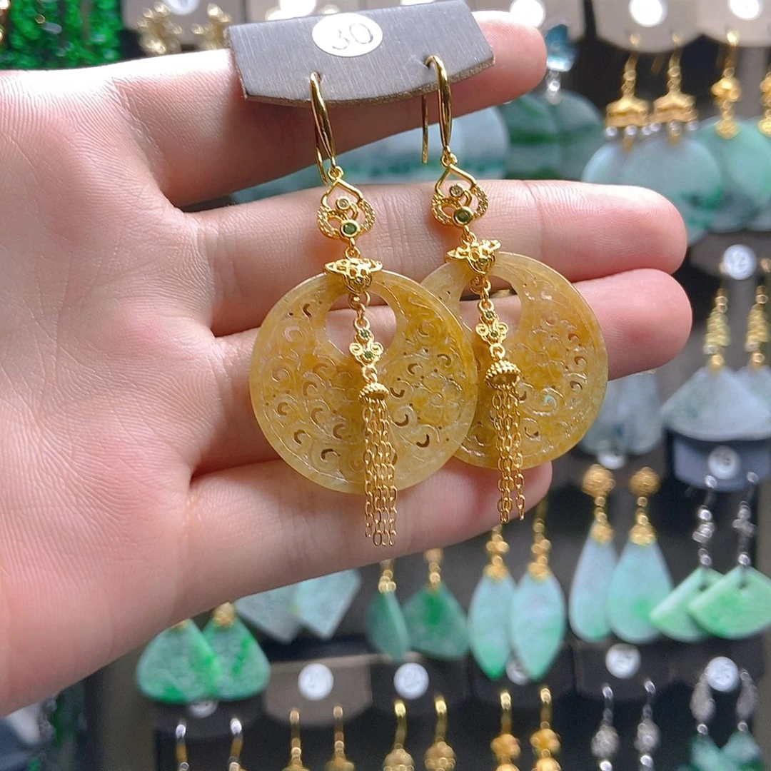 翡翠未镶嵌耳饰翡翠