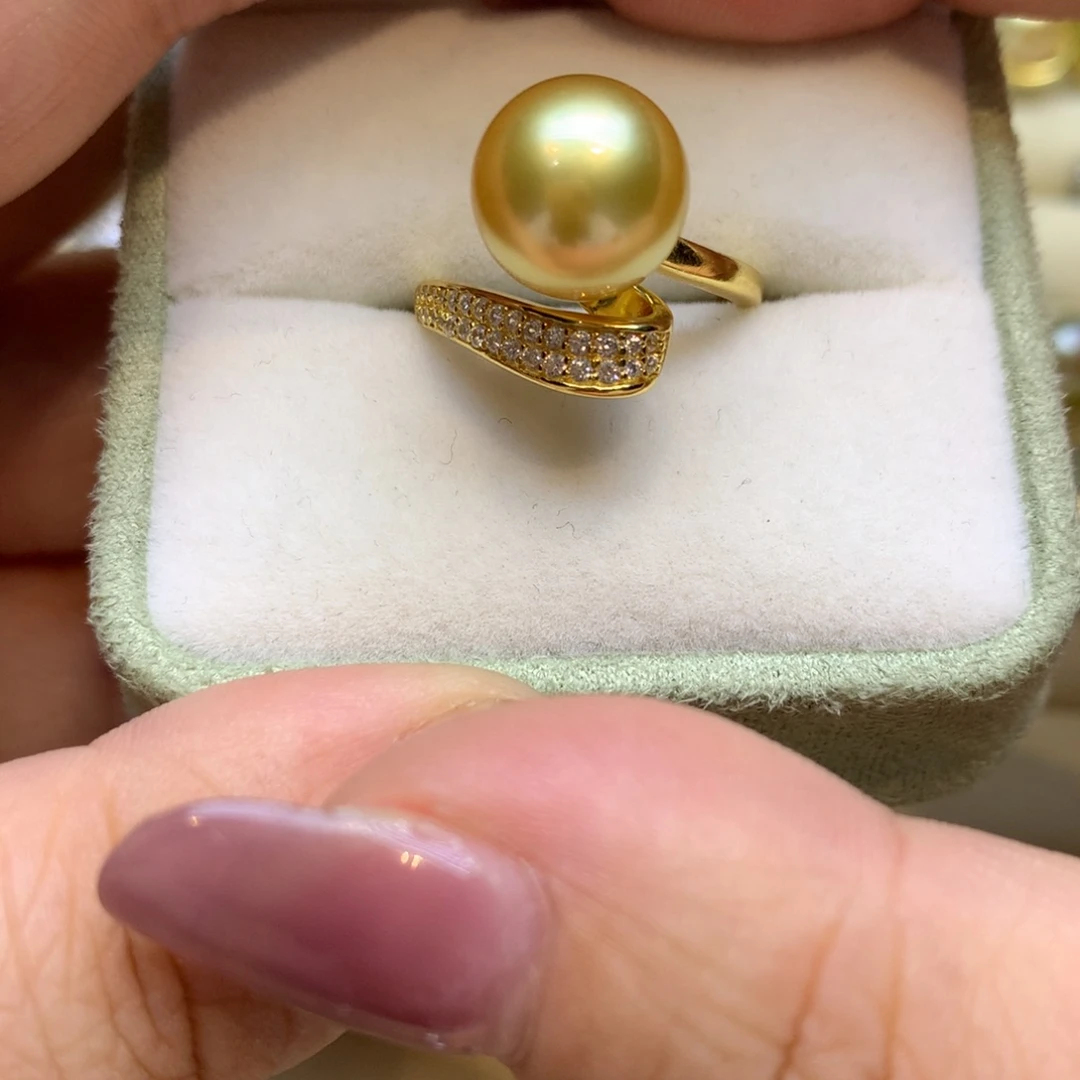 银S925镶嵌戒指海水珍珠