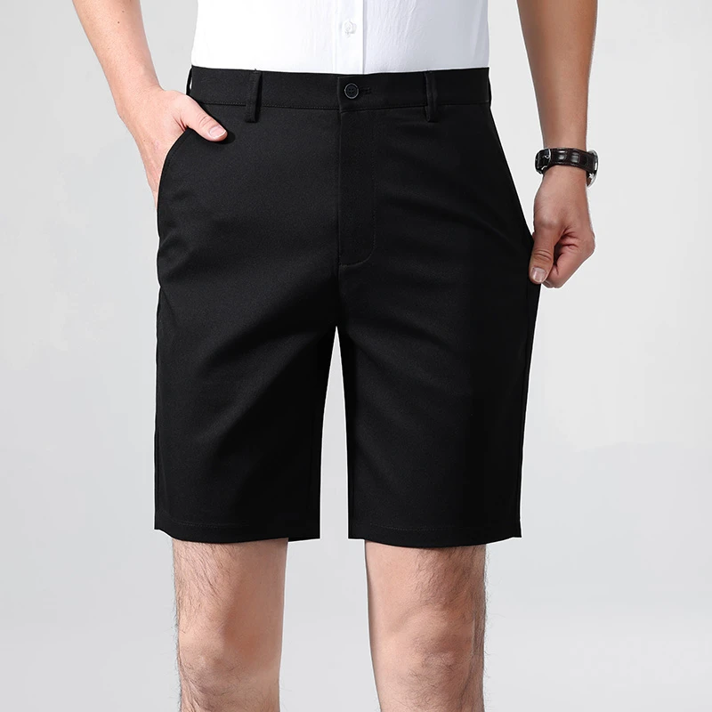 男士弹力时尚五分裤2025夏季薄款简约商务休闲百搭短裤
