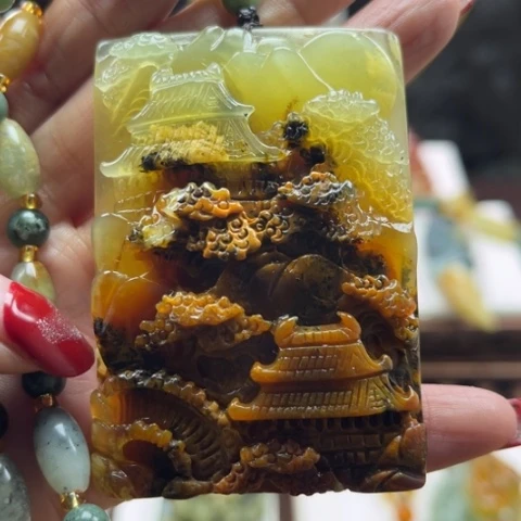 岫玉挂件未镶嵌挂件