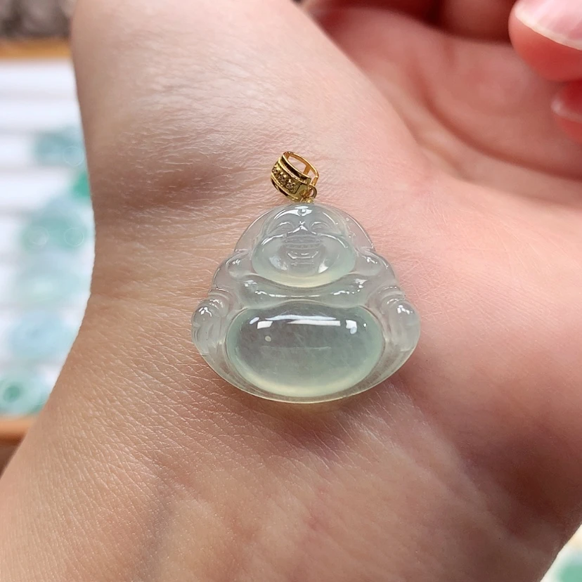 【闪购商品】翡翠18K金镶嵌吊坠(赠链)