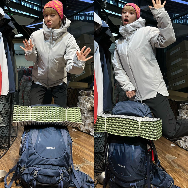 【大嘴衣说】不规则裁剪情侣户外休闲极简男轻量化冲锋羽绒服C1155