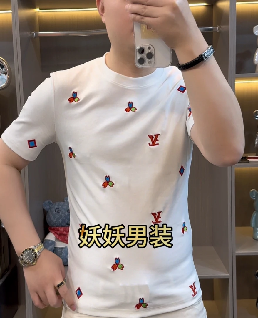 2025男士潮流短袖T恤休闲圆领网红时尚百搭夏季短袖3306