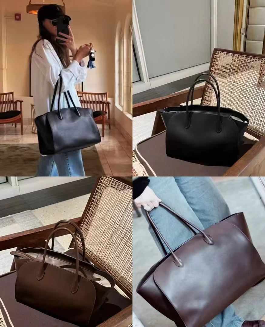 【佳莉定制】TR新款马鞍皮marlo14长手柄款托特包大容量手提单肩包