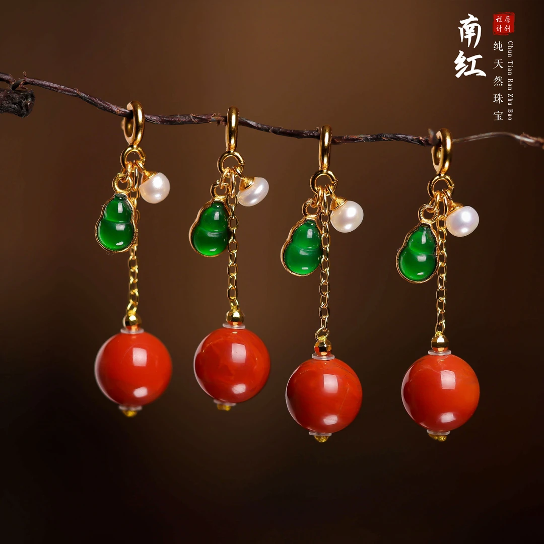 【桃总推荐】925银瓦西南红8mm小滴溜配饰多样性发一件@@ZY50412022