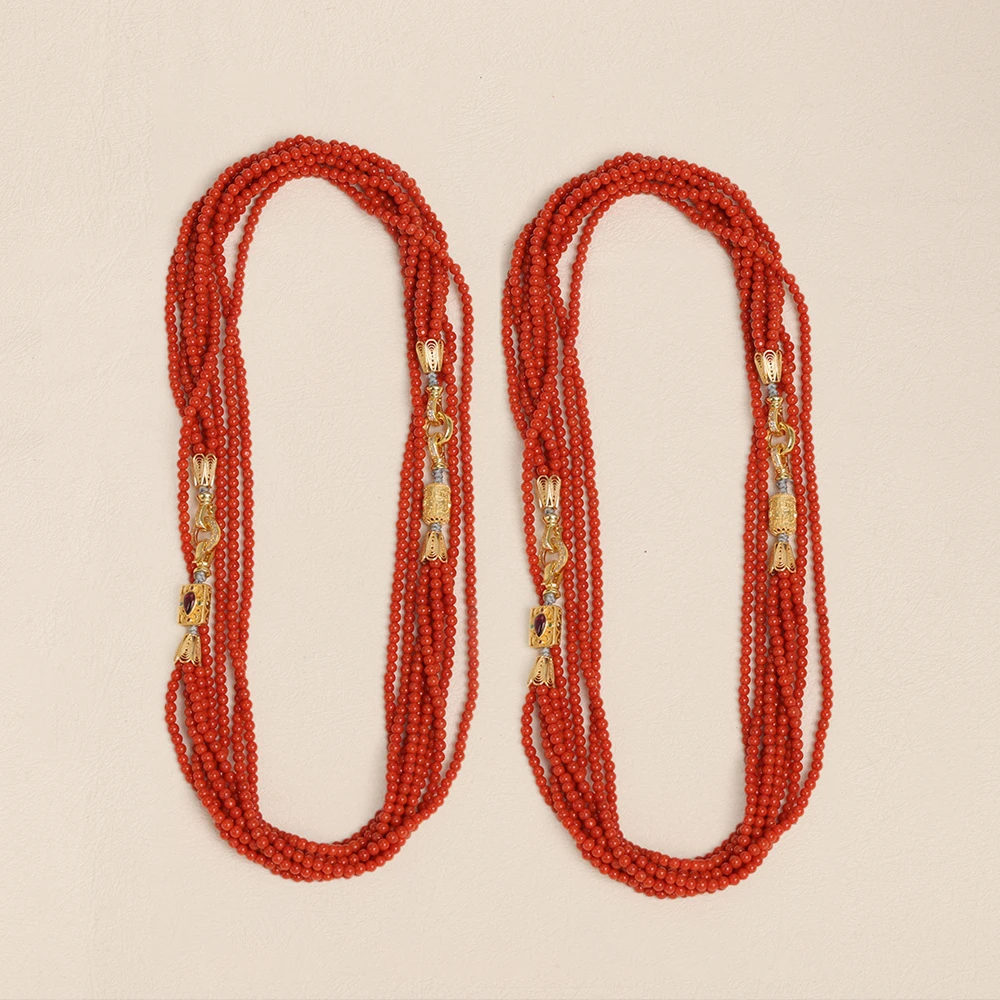 【叭哒不惑】多样性发一S925银4股2mm保山南红手链项链两用 56+20cm