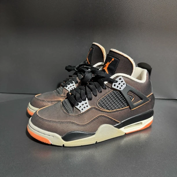 90新 AIR JORDAN 38码/aj4 黑橙 复古篮球鞋 男女同款