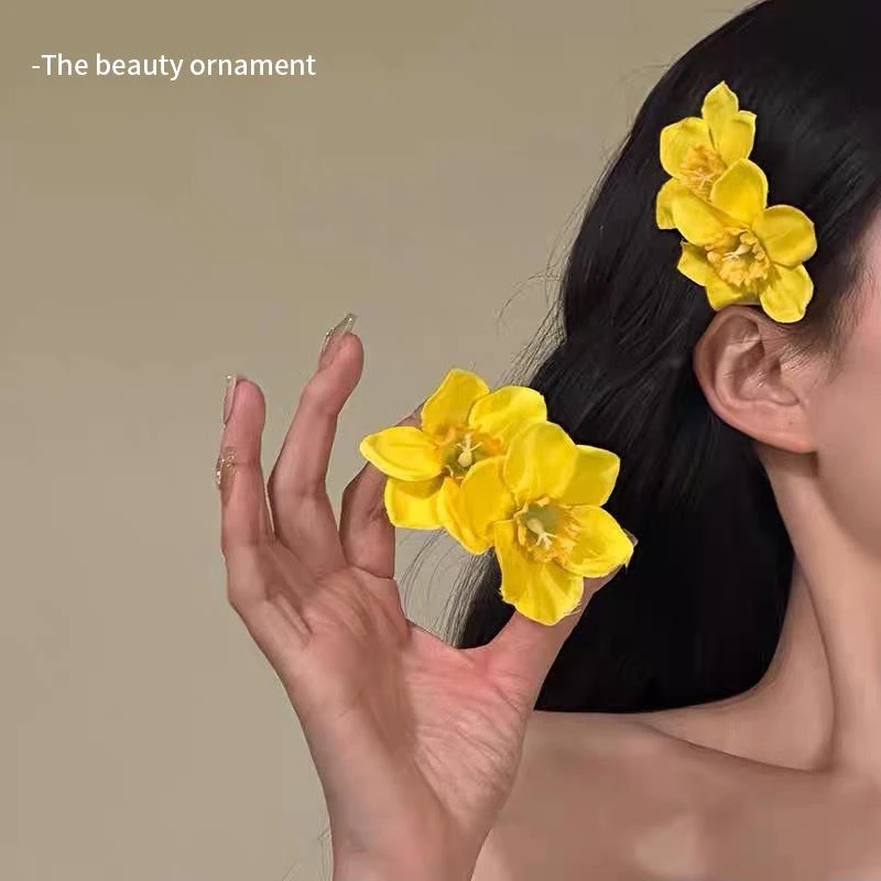 【9月新款】新款发夹配饰法式复古仿真花朵发卡鸭嘴夹头饰发饰