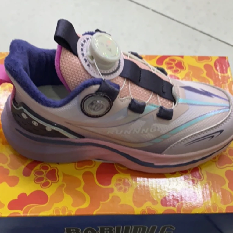 秋冬季皮面保暖中大童女童运动鞋652