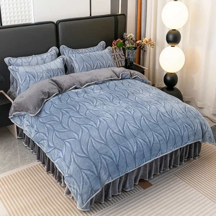 牛奶绒四件套2025新款7斤重印花珊瑚绒床单被套秋冬床上用品套件