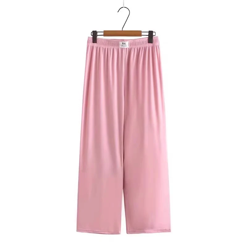 DU220贴标松紧腰夏季休闲裤大码女装胖mm宽松百搭配薄款阔腿裤