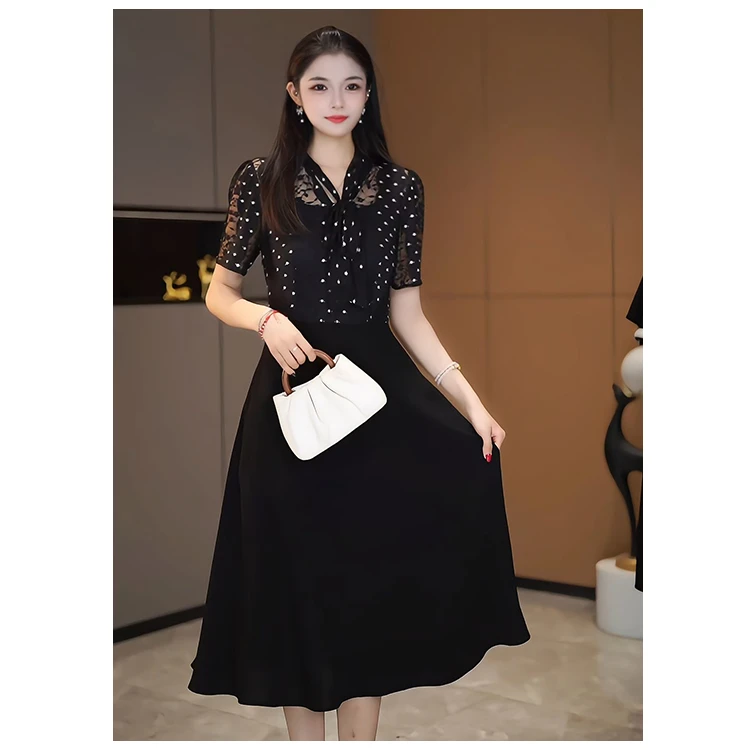 【咔尔丽丝】夏季高端显瘦6525短袖气质时尚百搭女装连衣裙