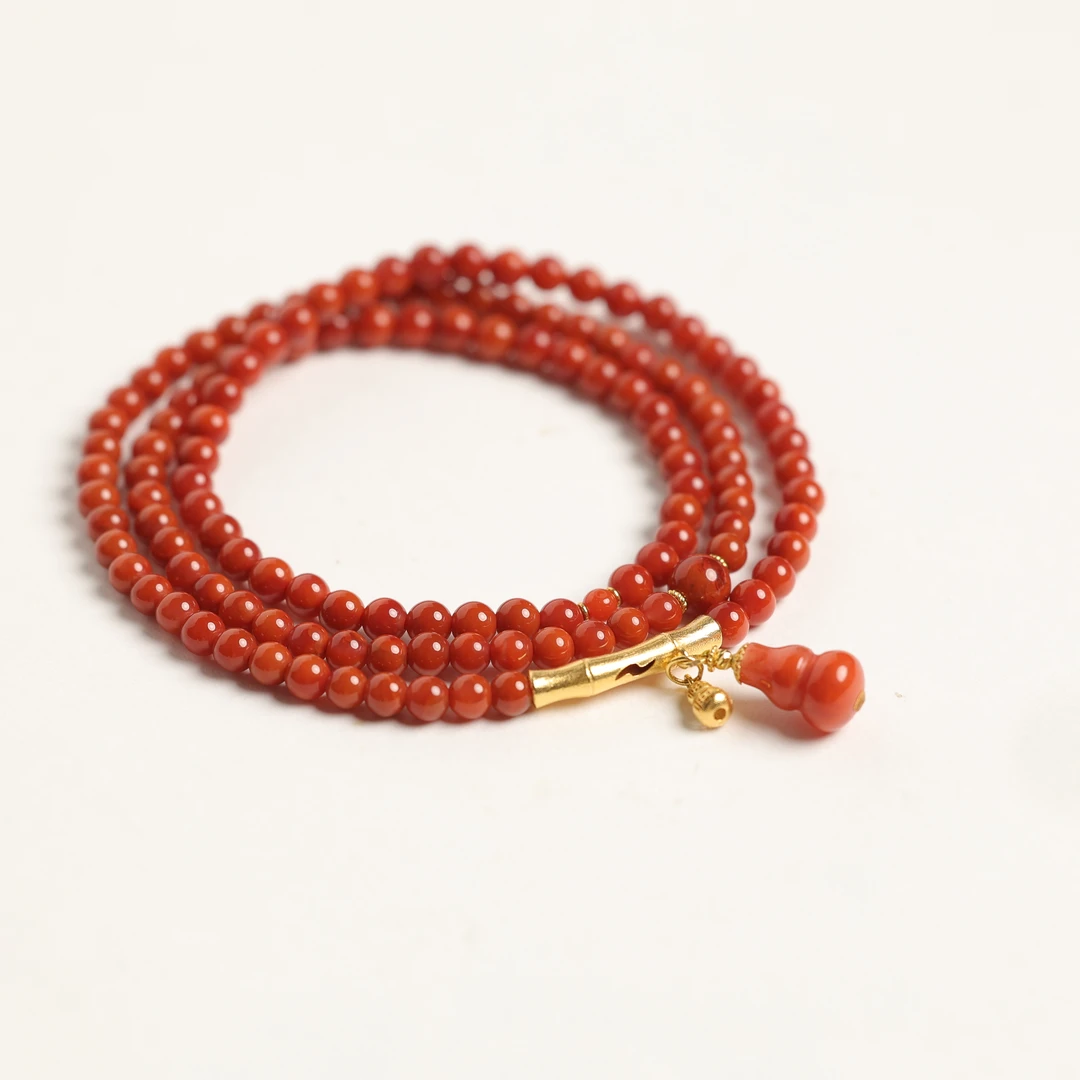 一团和气 | 严选精品天然原矿南红火焰纹项链