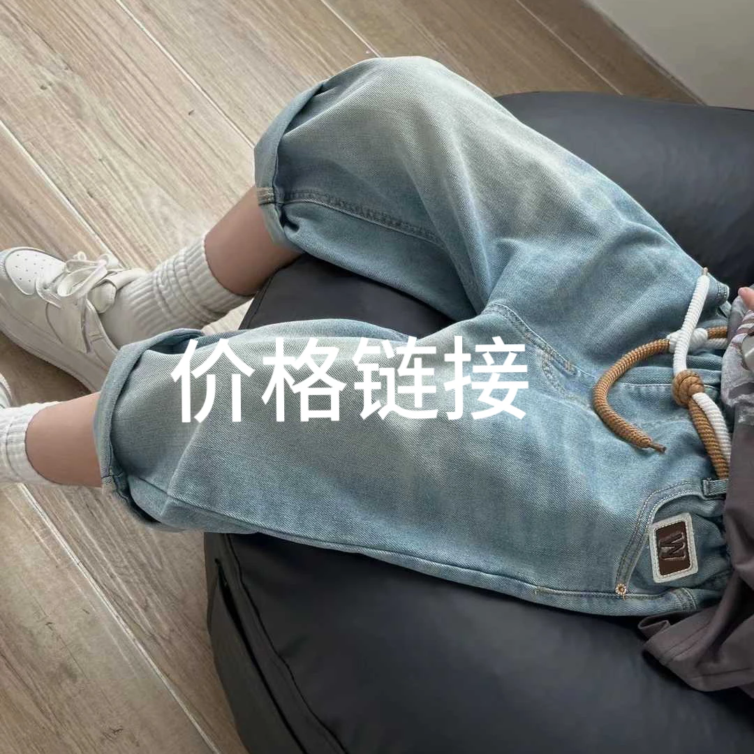 夏季儿童中腰夏季男牛仔裤中裤破洞短裤