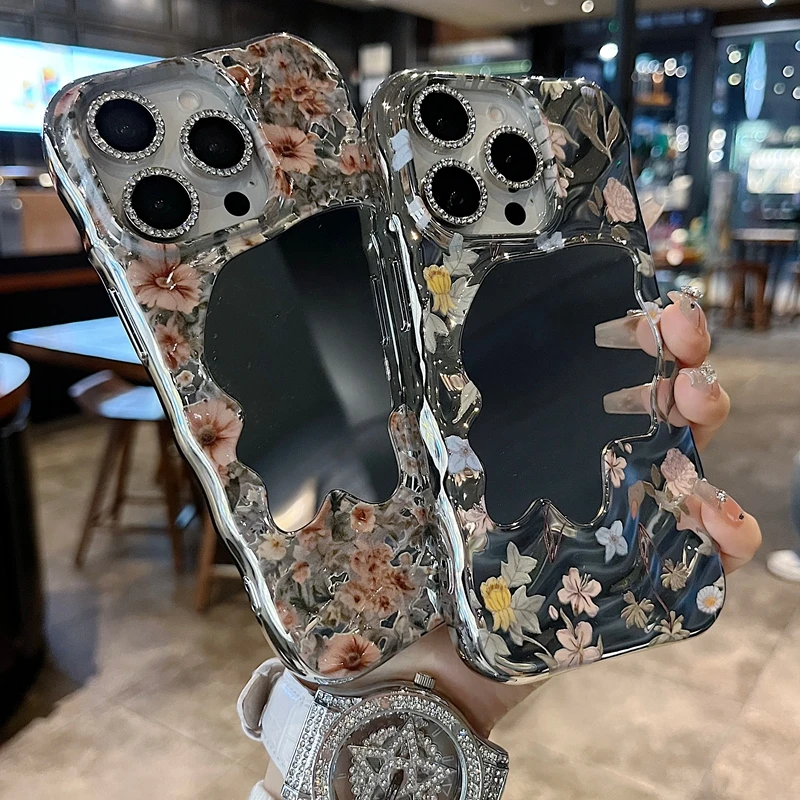 适用苹果系列iPhone17新款手机壳时尚光油彩绘37镜面半包透气大孔