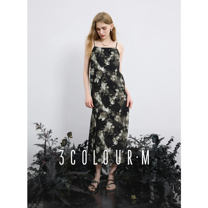 【大叔专享】D401AM10OL40三彩2025春季新款吊带碎花连衣裙清dbx