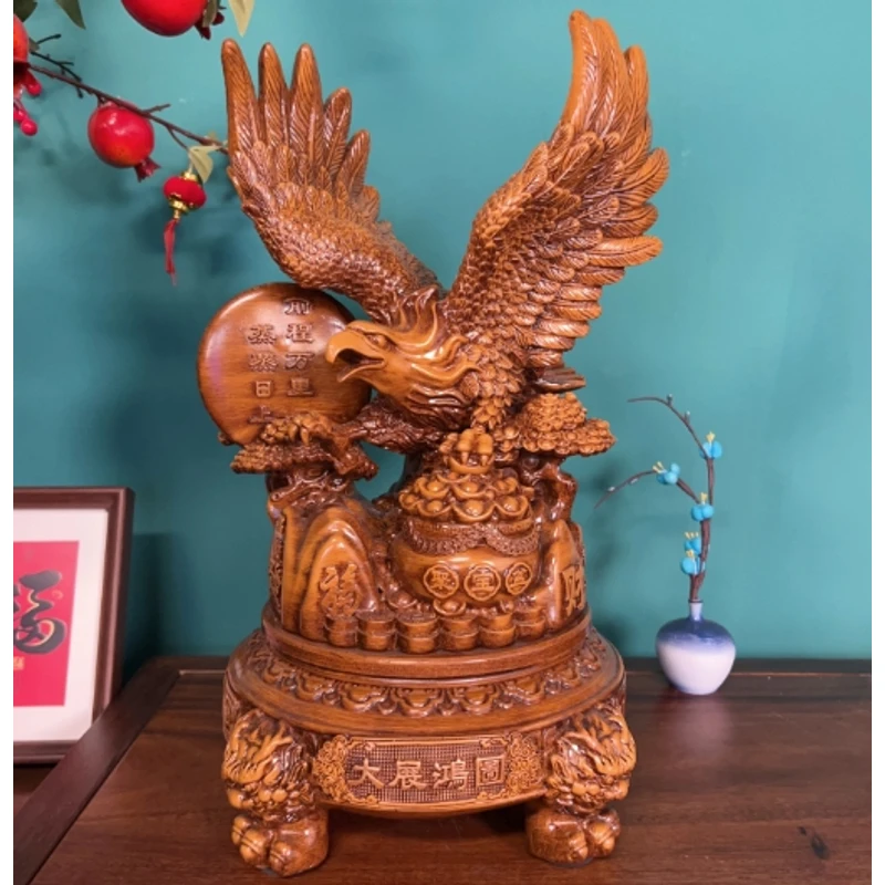 （大展鸿图）老鹰办公室玄关公司开业装饰摆件XDH 约高31*长21cm