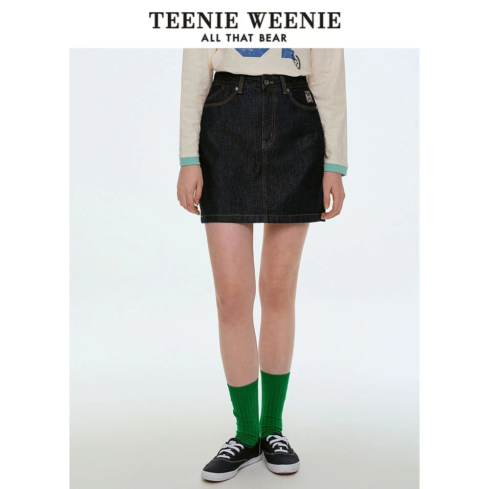 Teenie Weenie小熊25春季新款休闲通勤简约A字半身裙TTWJ255203N