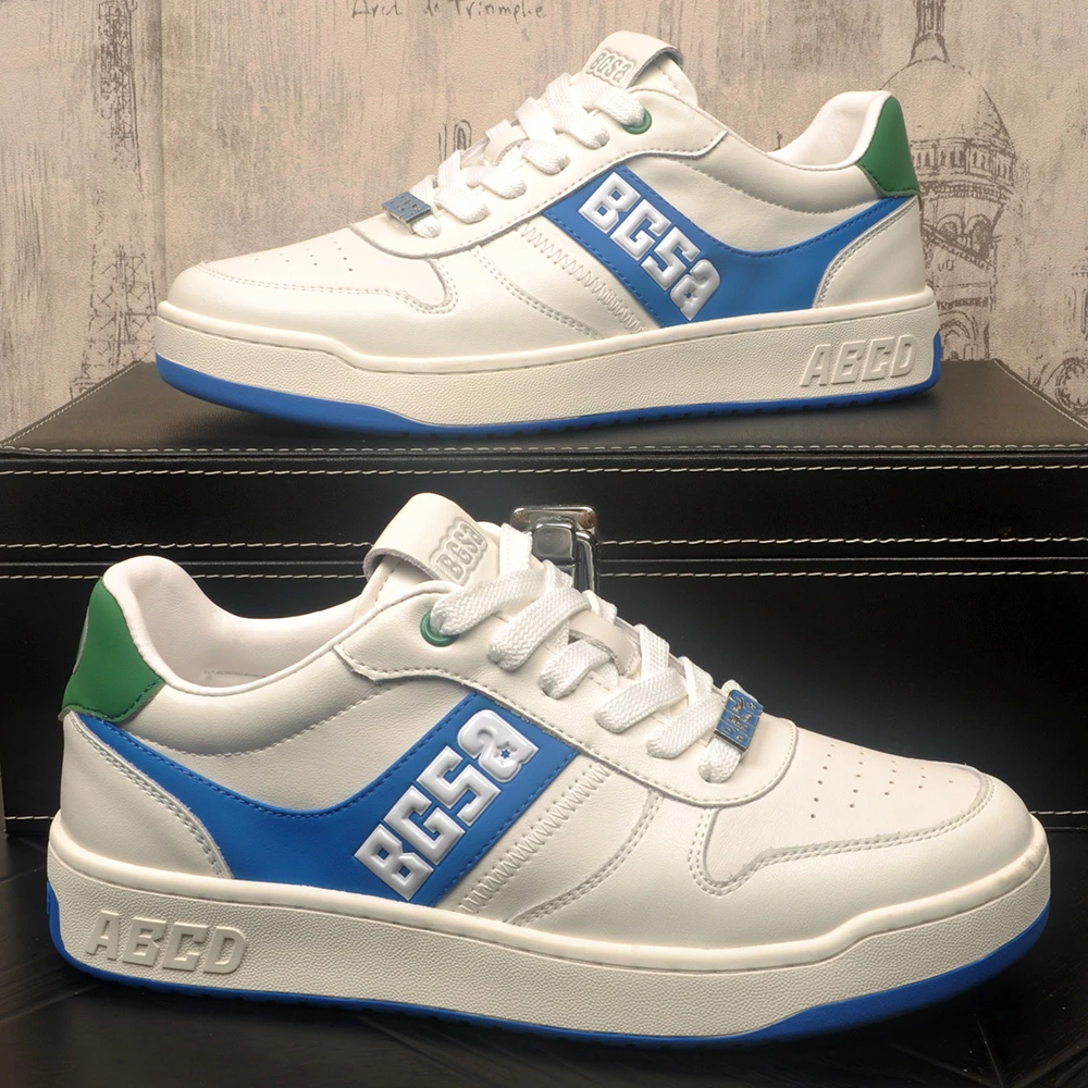 2025夏季新款男士休闲板鞋时尚百搭运动鞋潮牌高端轻奢真皮小白鞋