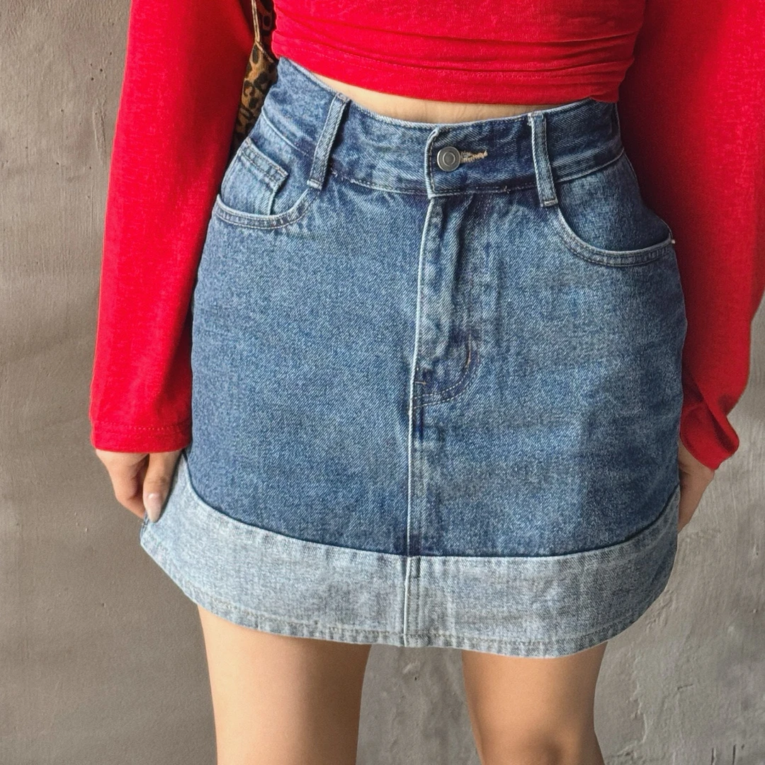 【微瑕】2025东大门春夏新款拼接牛仔裙裤