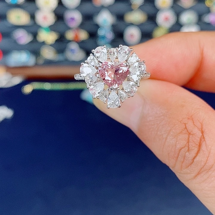 一***～绿柱石（摩根石）戒指银S925镶嵌