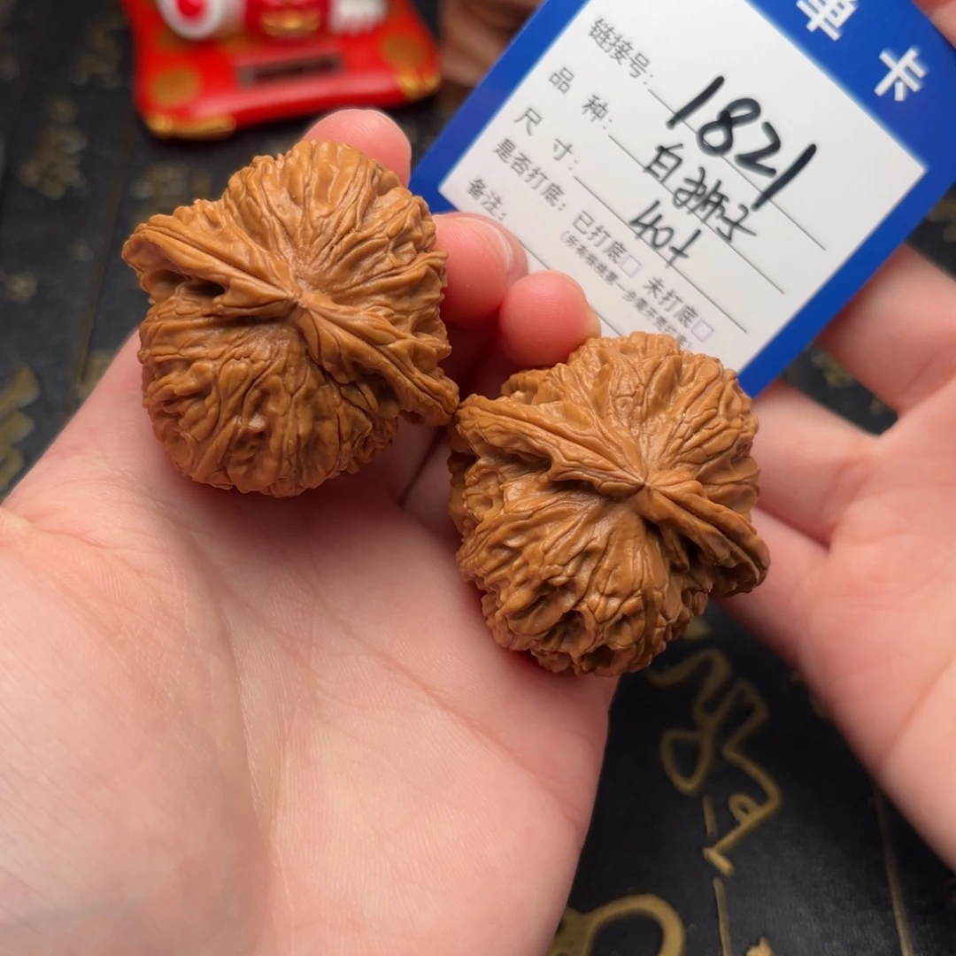 吊坠文玩核桃白狮子