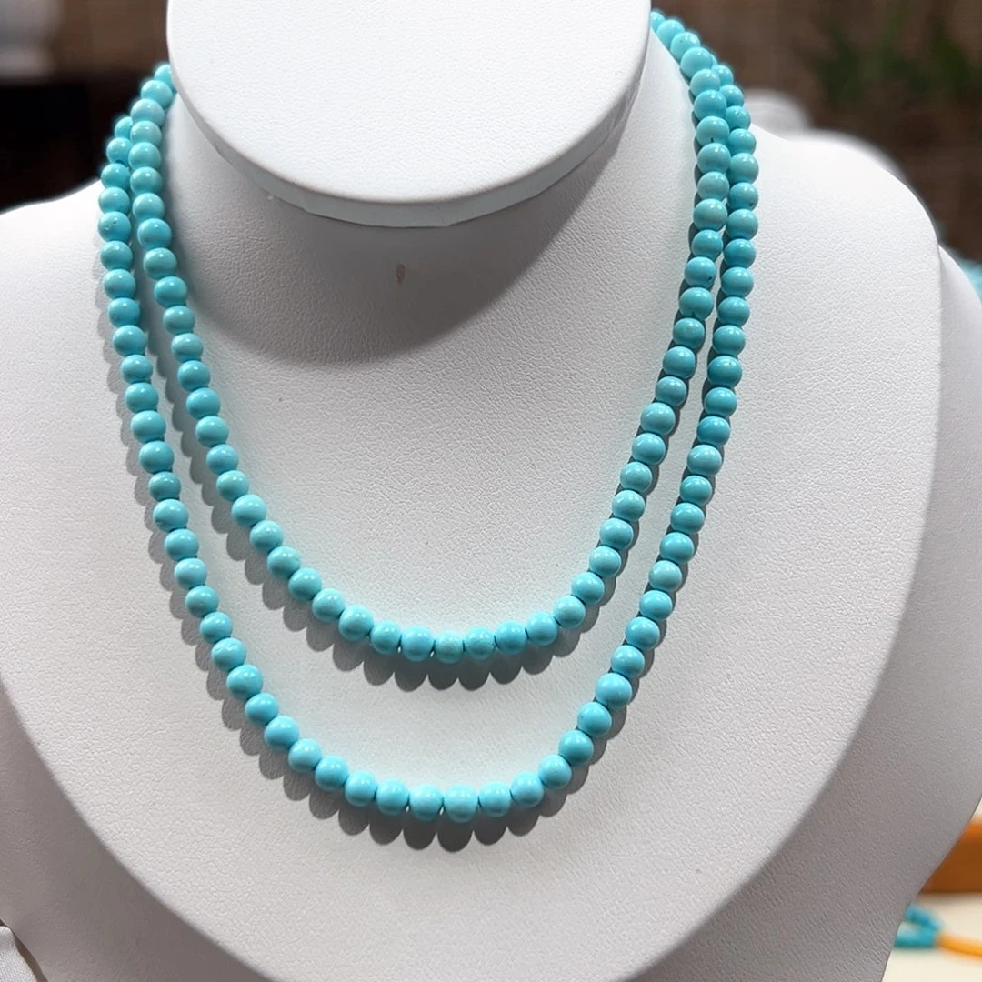 绿松石未镶嵌24圆珠108放漏卡4+