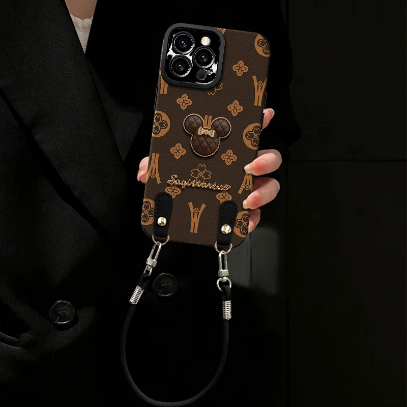 适用苹果/oppo/华为/vivo/小米轻奢皮质荔枝纹ins风创意手机壳女